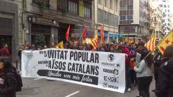 Capçalera de l'EI durant la manifestació del 25 d'Abril a València