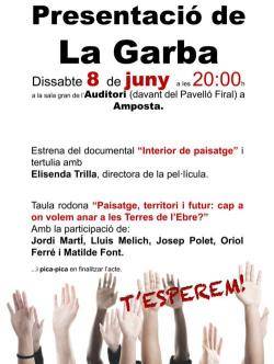 Cartell sobre la presentació de "La Garba"