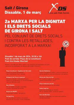 Cartell de la  2ª Marxa per la Dignitat i els Drets Socials a Girona