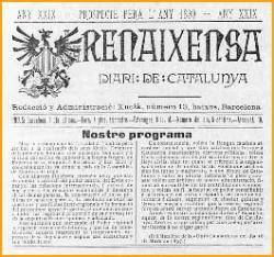 1871 Es publica el primer número de "La Renaixença"