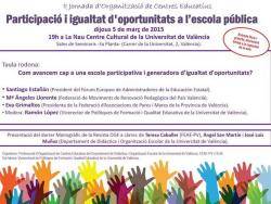 II Jornada d'Organització de Centres Educatius: Participació i Igualtat d'oportunitats a l'escola Pública