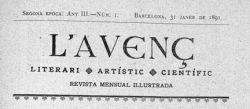 1881 Apareix la revista "Lo Velògraf", antecedent de "L'Avens"