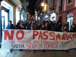 Manifestació al distrite de Sarrià de Barcelona contra la impunitat del feixisme