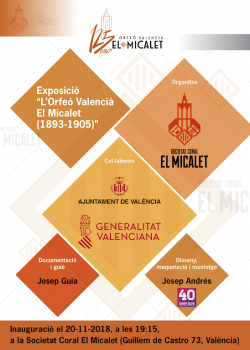 Exposició "L'0rfeó Valencià El Micalet (1893-1905) a la Societat Coral el Micalet