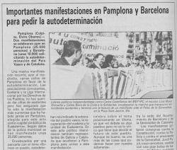 1990 Manifestació unitària pel Dret a l'Autodeterminació a Barcelona, que aplega més de 10.000 persones