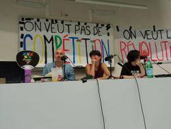 STOP JJOO internacionalitza la lluita participant a París en un Congrés per fer front comú contra els macroesdeveniments olímpics