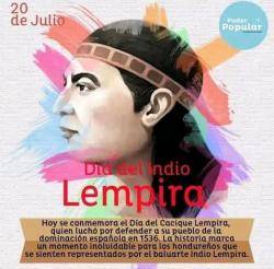 1537- El cacic Lempira, líder indígena d'Hondures, mor assassinat pels espanyols en una taula de diàleg