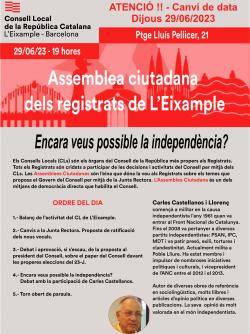 Acte del Consell de la República a l'Eixample de Barcelona amb la participació de Carles Castellanos