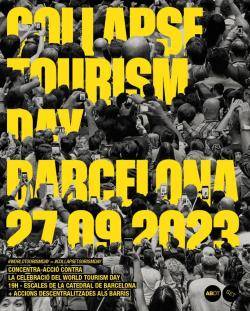 Concentració contra el dia mundial del Turisme a Barcelona