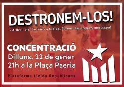 Convoquen una concentració antimonàrquica a Lleida