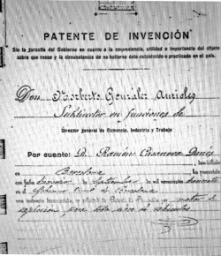 Patent (18 de setembre de 1917)