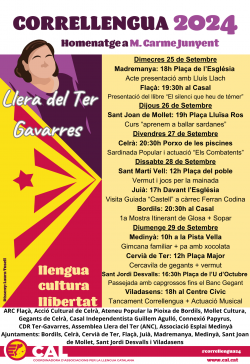 El dimecres 25 de setembre començarà el Correllengua a les 18 h a Madremanya, on assistirà el president de l'ANC, en Lluís Llach, per llegir el manifest del Correllengua 2024.