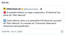 Mazón no respon a un periodista per parlar de "País Valencià"