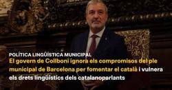 Collboni ignora els acords del ple municipal de Barcelona per fomentar el català