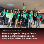 Plataforma per la Llengua fa una crida a la mobilització social per mantenir el valencià a les escoles