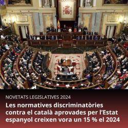 Les normatives discriminatòries contra el català aprovades per l?Estat espanyol van créixer gairebé un 15 % el 2024