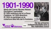 Maria del Carme Nicolau Massó-Va participar en la cobertura dels fets del 6 d'octubre 1934e